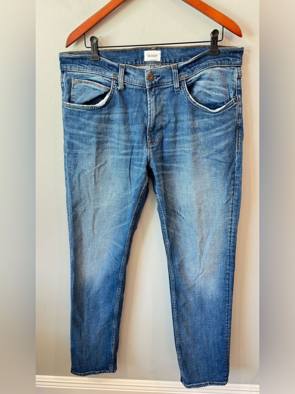 Hudson Jeans Men’s Light Blue Slim Straight Jeans